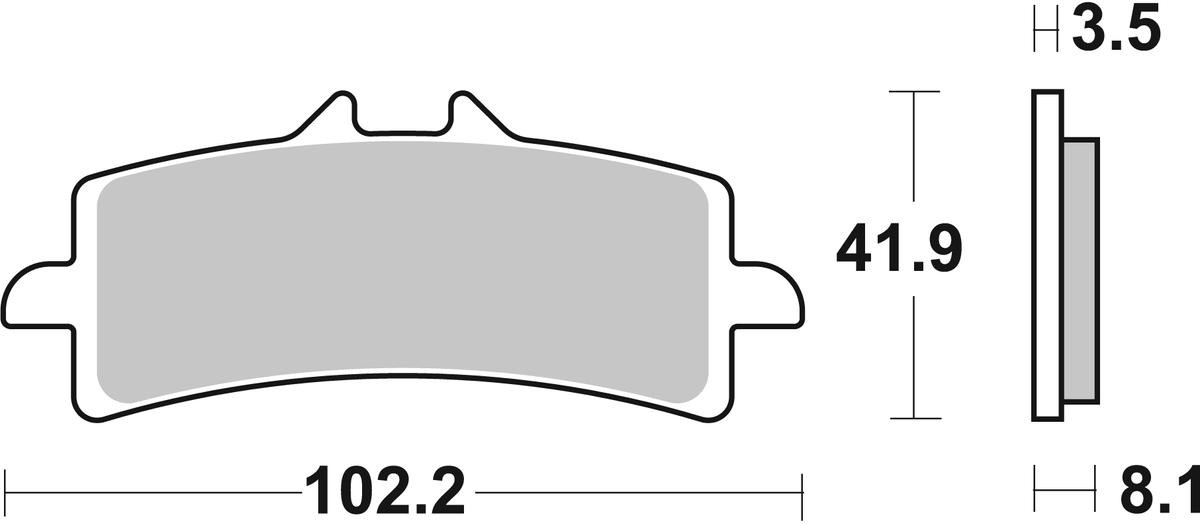 sbs Height: 41,9mm, Thickness: 8,1mm Brake pads 841DC buy