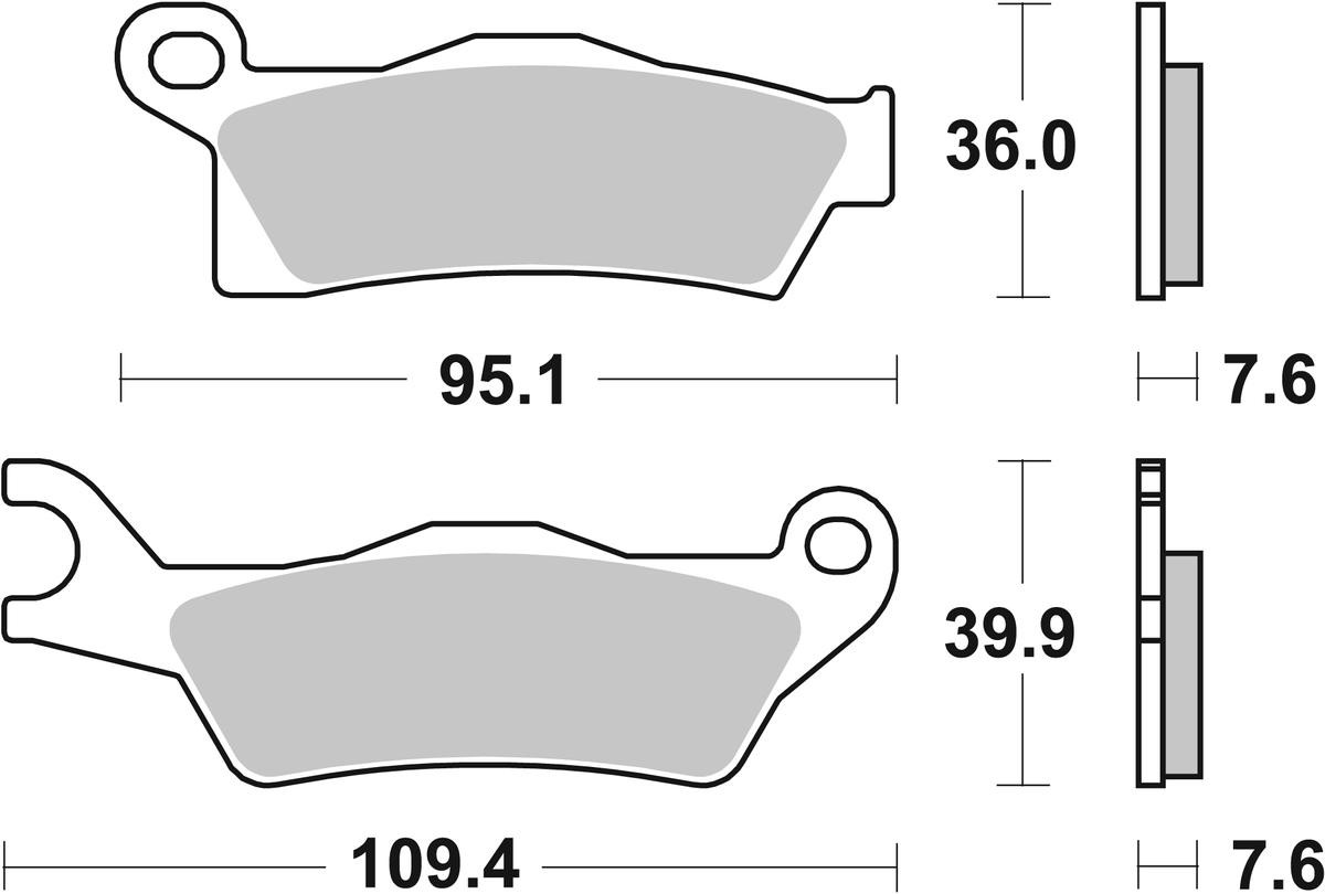 sbs Height 1: 36mm, Height 2: 39,9mm, Thickness: 7,6mm Brake pads 910RSI buy