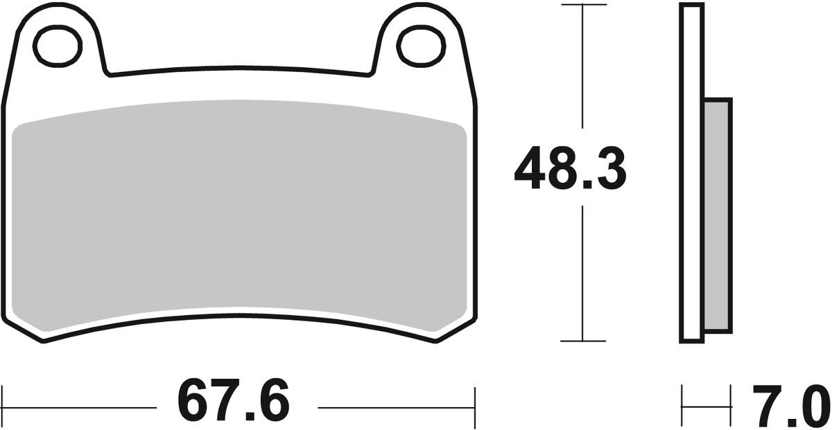 sbs Height: 48,3mm, Thickness: 7mm Brake pads 933HS buy