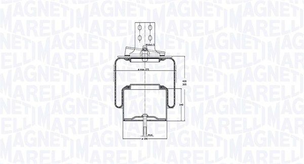 MAGNETI MARELLI 030607020167 Federbalg, Luftfederung für IVECO EuroCargo IV LKW in Original Qualität