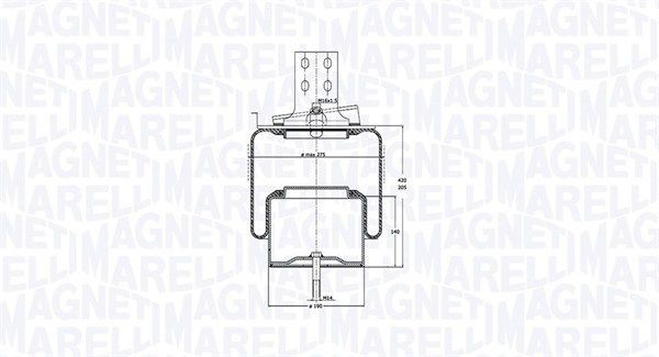 MAGNETI MARELLI 030607020168 Federbalg, Luftfederung für IVECO Tector LKW in Original Qualität