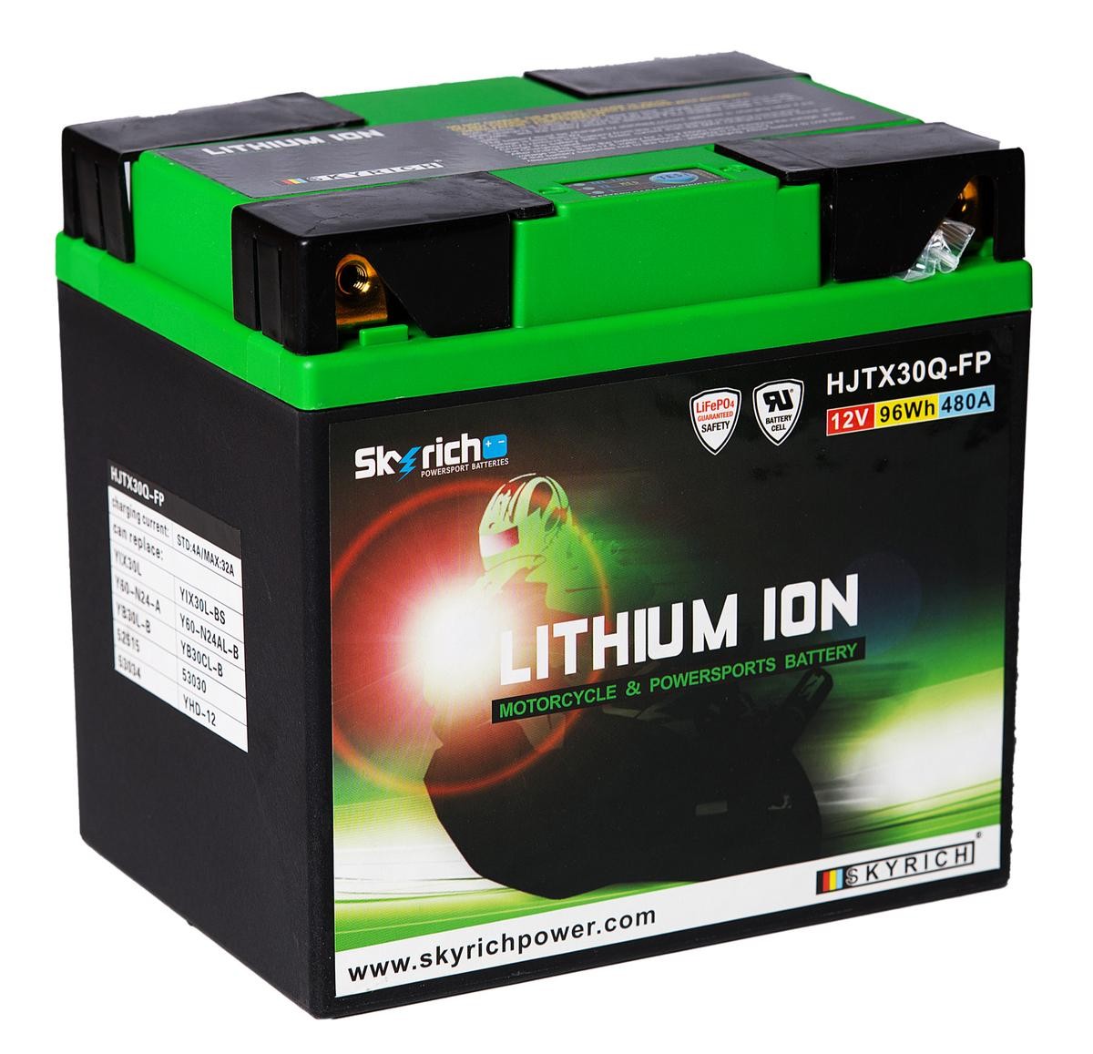 MOTO GUZZI V 65 Batterie 12V 8Ah 480A N Li-Ionen-Batterie SKYRICH LITHIUM ION HJTX30Q-FP