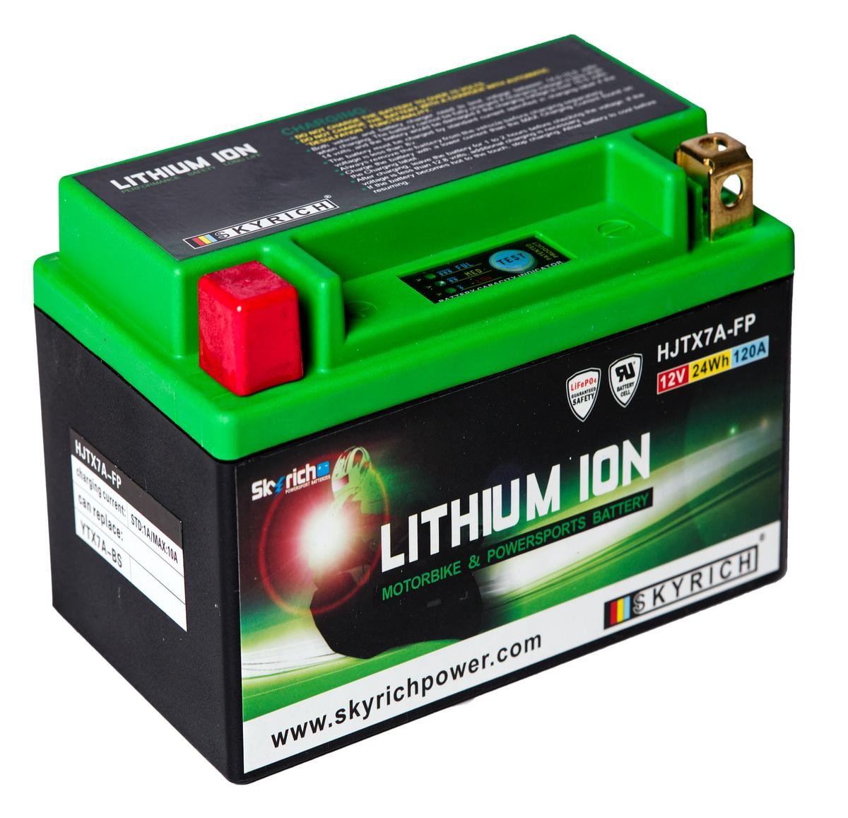 REX SUPERMOTO Batterie 12V 2Ah 120A N Li-Ionen-Batterie SKYRICH LITHIUM ION HJTX7A-FP