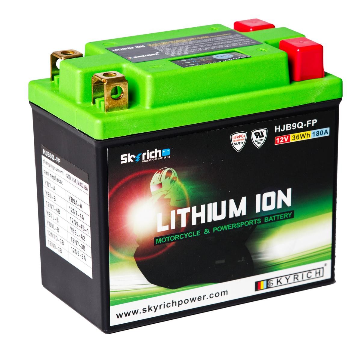 GILERA RUNNER Batterie 12V 3Ah 180A N Li-Ionen-Batterie SKYRICH LITHIUM ION HJB9Q-FP