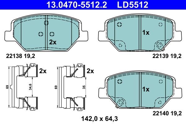 Great value for money - ATE Brake pad set 13.0470-5512.2