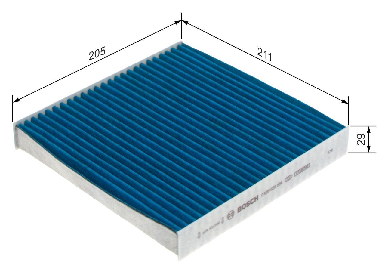 OEM-quality BOSCH 0 986 628 584 Air conditioner filter