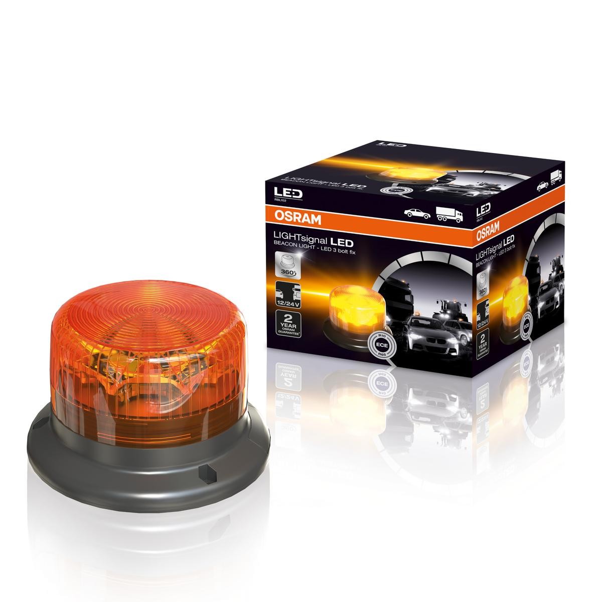 OSRAM LIGHTsignal RBL102 Rotating beacon SMART Fortwo II Coupe (451) 1.0 (451.330, 451.334) 61 hp Petrol 2024