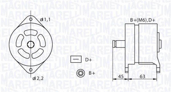 MAGNETI MARELLI 063320060010 Lichtmaschine für IVECO EuroCargo I-III LKW in Original Qualität