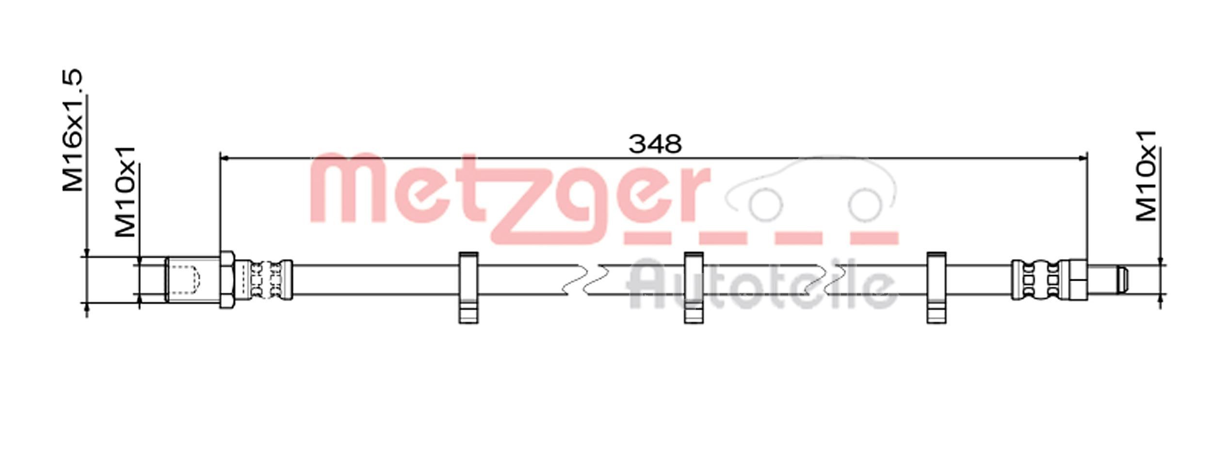 METZGER 4111498 Flexible brake hose Iveco Daily 4 2.3 29L12 V, 29L12 V/P 116 hp Diesel 2009 price