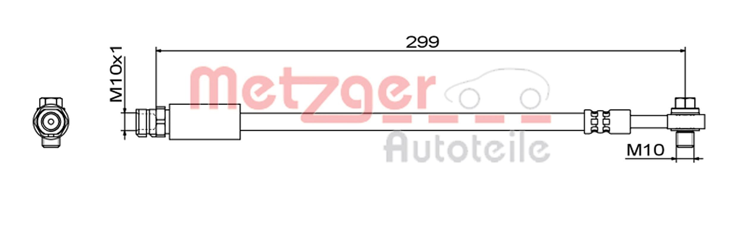 METZGER 4111827 Brake hose VW Touareg CR 3.0 TSI 4motion 340 hp Petrol 2021 price