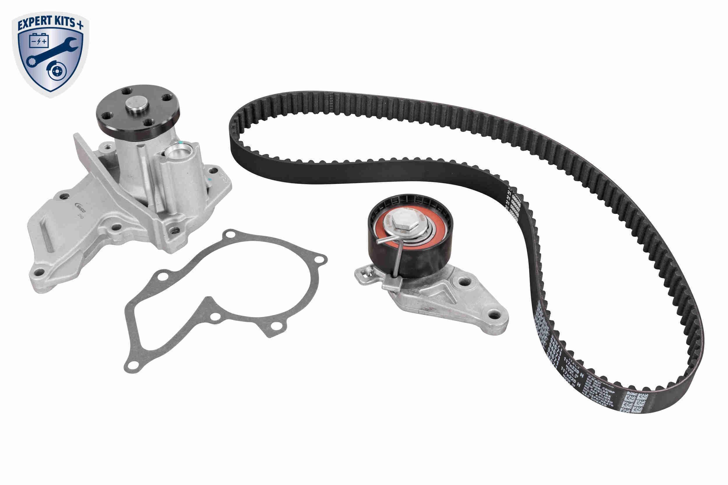 Original V25-50040-BEK VAICO Water pump + timing belt kit experience and price