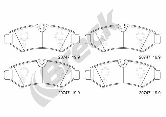 BRECK 20747 00 703 00 Brake pad set without acoustic wear warning, with anti-squeak plate, without accessories