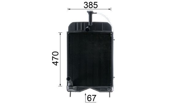 CR2414000P Radiator 72511592 MAHLE ORIGINAL 385 x 470 x 67 mm, with frame, Brazed cooling fins