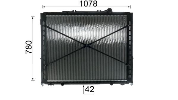 CR2639000P Radiator CR2639000P MAHLE ORIGINAL Aluminium, 780 x 1078 x 42 mm, with frame, Brazed cooling fins