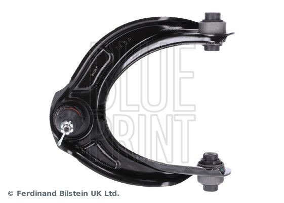 Track control arm BLUE PRINT with bearing(s), with ball joint, with crown nut, Front Axle Left, Upper, Control Arm, Sheet Steel, Cone Size: 14 mm - ADBP860064
