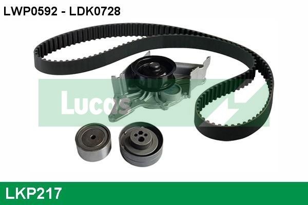 LUCAS with water pump, Number of Teeth: 239, Width: 25,4 mm Width: 25,4mm Timing belt and water pump LKP217 buy