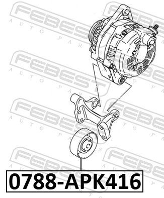 FEBEST Deflection / Guide Pulley, v-ribbed belt 0788-APK416 for SUZUKI Jimny IV Off-Road (A6G)