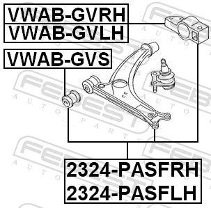 FEBEST Wishbone 2324-PASFRH for VW TIGUAN, PASSAT, CC
