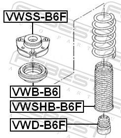 FEBEST Mounting, shock absorbers VWSS-B6F