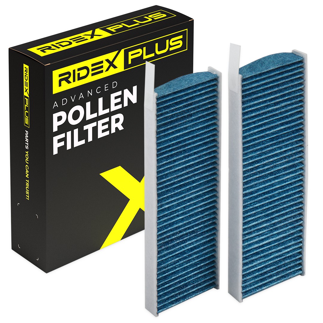 424I0506P RIDEX PLUS Pollen filter SMART Activated Carbon Filter with polyphenol, with antibacterial action, Particulate filter (PM 2.5), with fungicidal effect, Activated Carbon Filter, 293 mm x 96 mm x 32 mm