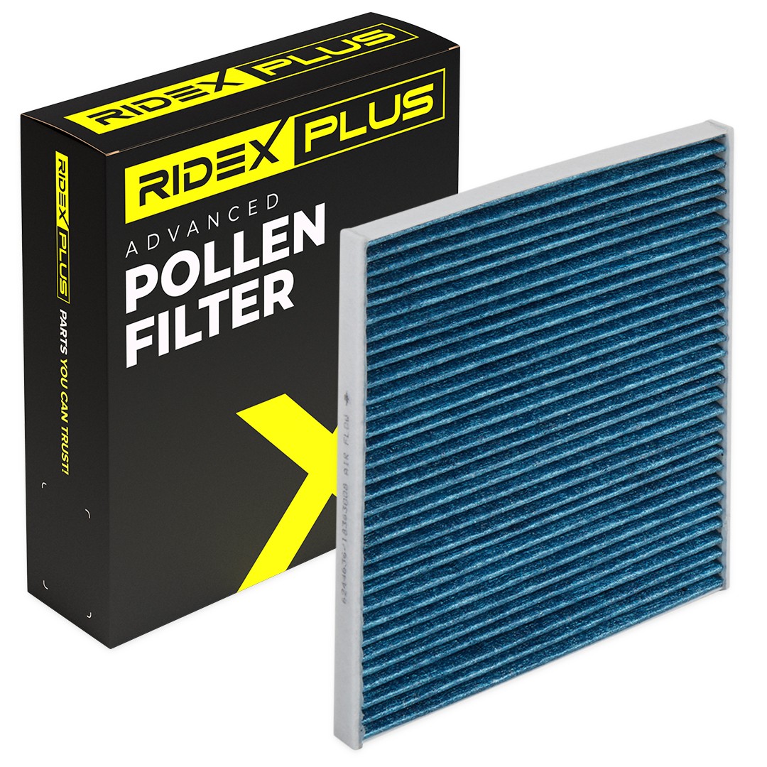 RIDEX PLUS 424I0508P Pollen filter Activated Carbon Filter, with anti-allergic effect, with antibacterial action, 240,0 mm x 190 mm x 22,0 mm