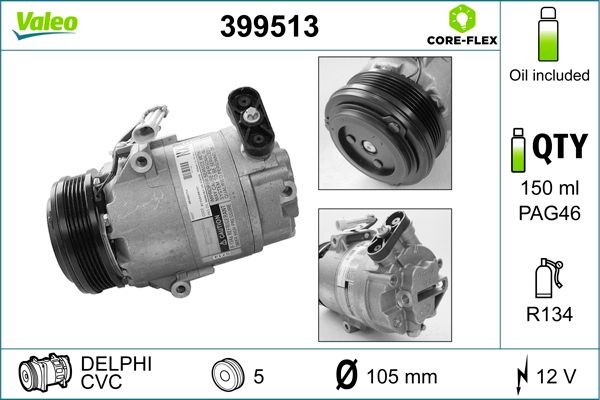 Great value for money - VALEO Air conditioning compressor 399513