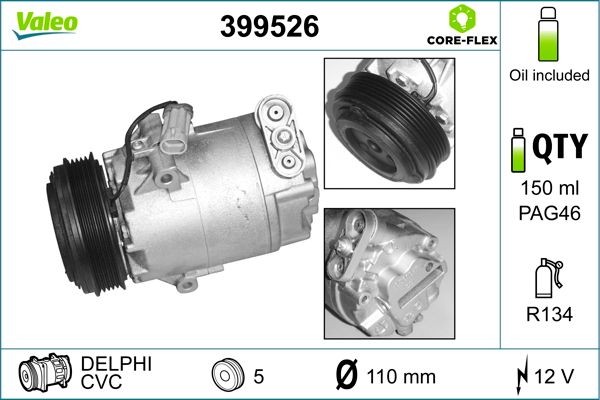 Great value for money - VALEO Air conditioning compressor 399526