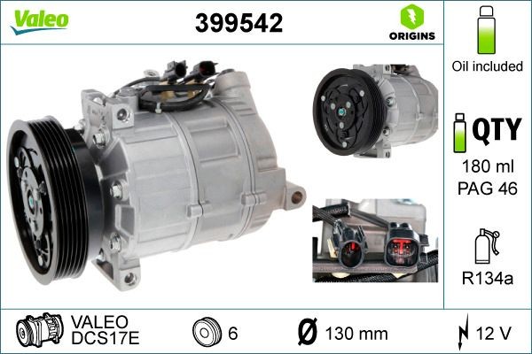 VALEO 399542 Air conditioning compressor 3 600 049 7