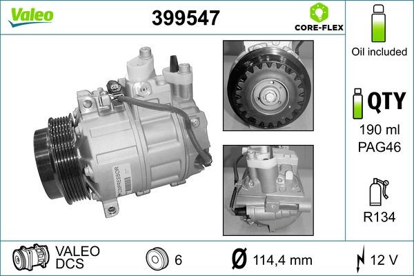 VALEO 399547 Air conditioning compressor 12301911