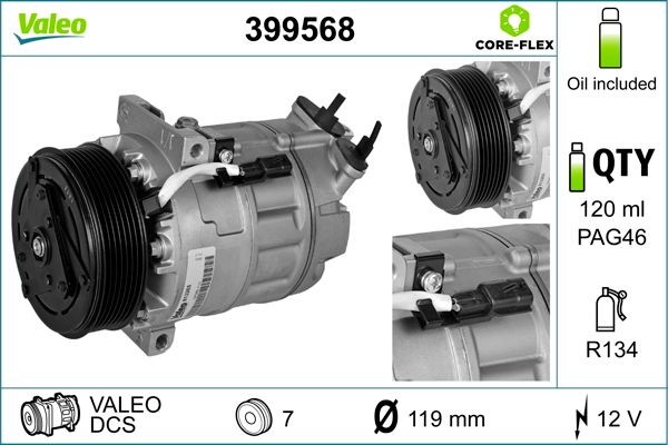 VALEO 399568 Air conditioning compressor 92600-0373R