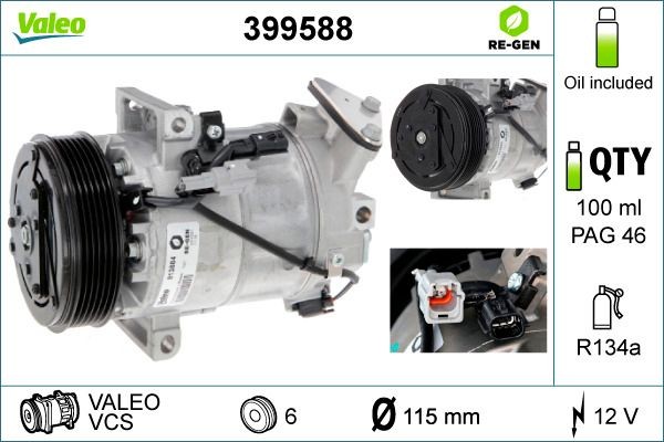 Great value for money - VALEO Air conditioning compressor 399588