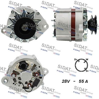 SIDAT 24V, 55A, B+ M8, Ø 80 mm Lichtmaschine A24BH0024A2 kaufen