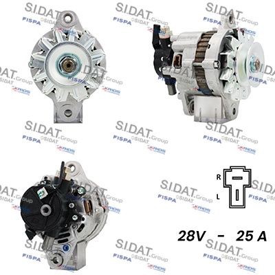 SIDAT 24V, 25A, B+ M6, Ø 84 mm Generator A24MH0009A2 buy