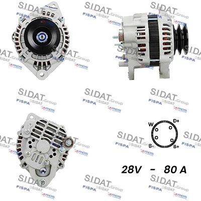 SIDAT 24V, 80A, B+ M8, Ø 83 mm Lichtmaschine A24MH0141A2 kaufen