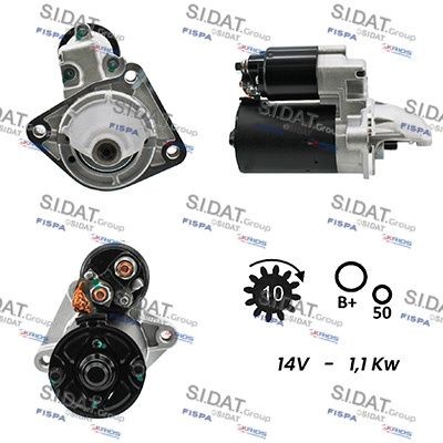 SIDAT S12BH0022A2 Starter motor 8V2111000BE