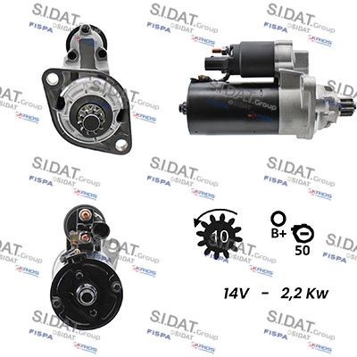 SIDAT S12BH0059A2 Starter motor 02M 911 023 QX