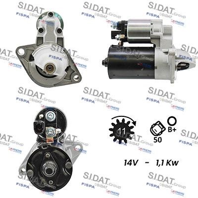 SIDAT S12BH0225A2 Starter motor 28100-22031