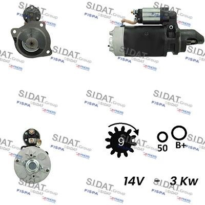 SIDAT S12BH0270A2 Starter motor A004 151 2201