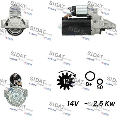 SIDAT S12BH0372A2 Starter motor CC1T-11000-DD