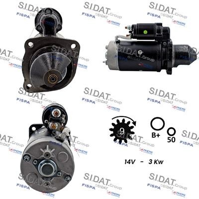 SIDAT S12BH0673A2 Starter motor 003 151 14 01