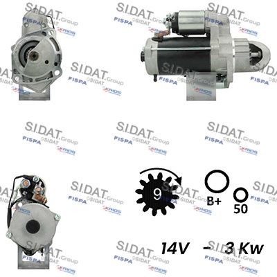 SIDAT S12BH0677A2 Starter motor A 004 151 93 01