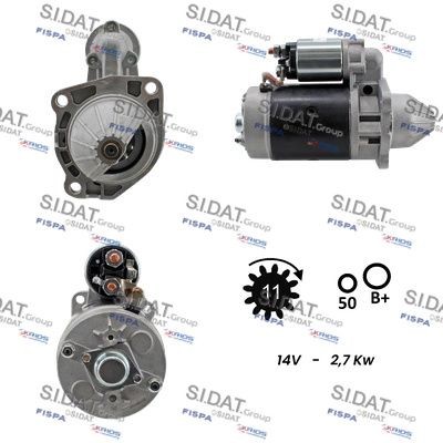 SIDAT S12BH0730A2 Starter motor 117-0052