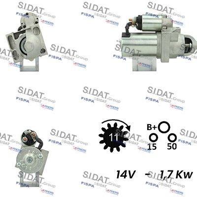 SIDAT S12DR0307A2 Starter motor 12 560 019