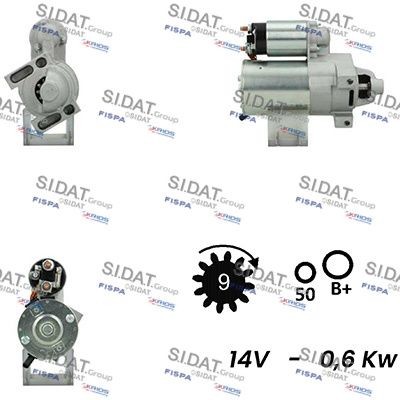 SIDAT S12DR0375A2 Starter motor AM132702