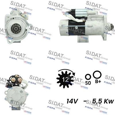 SIDAT S12MH0780A2 Starter motor A0071 510 601