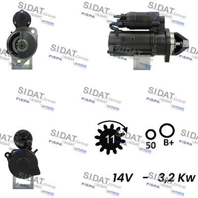 SIDAT S12ML0667A2 Starter motor 0304 5250