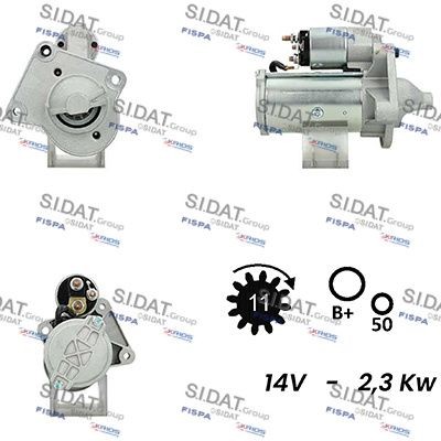 SIDAT S12VA0124A2 Starter motor 36001519