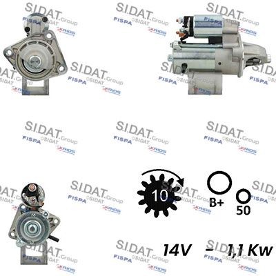 SIDAT S12VS0022A2 Starter motor YS4U-11000-BB