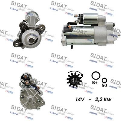 SIDAT S12VS0036A2 Starter motor 6G 9N11000 FA