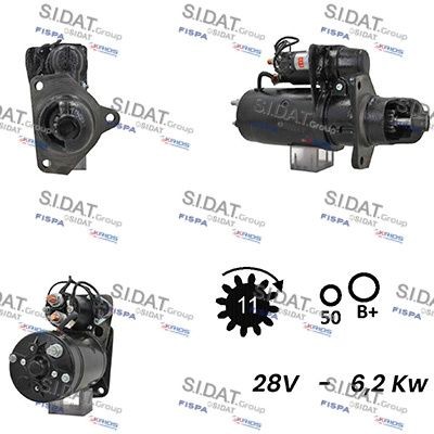 SIDAT S24BH0056A2 Starter motor 004 151 95 01